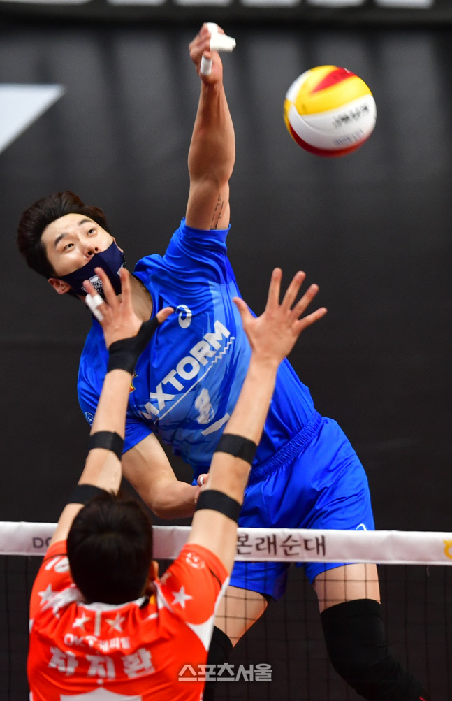 블로킹 피해 강타, 박철우 [포토]