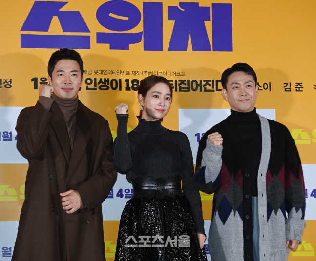 [포토] 화이팅 외치는 권상우-이민정-오정세