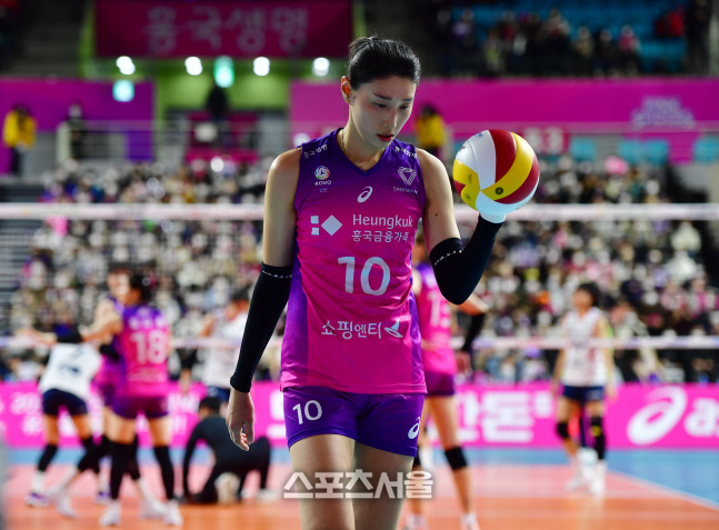 서브 준비하는 김연경[포토]