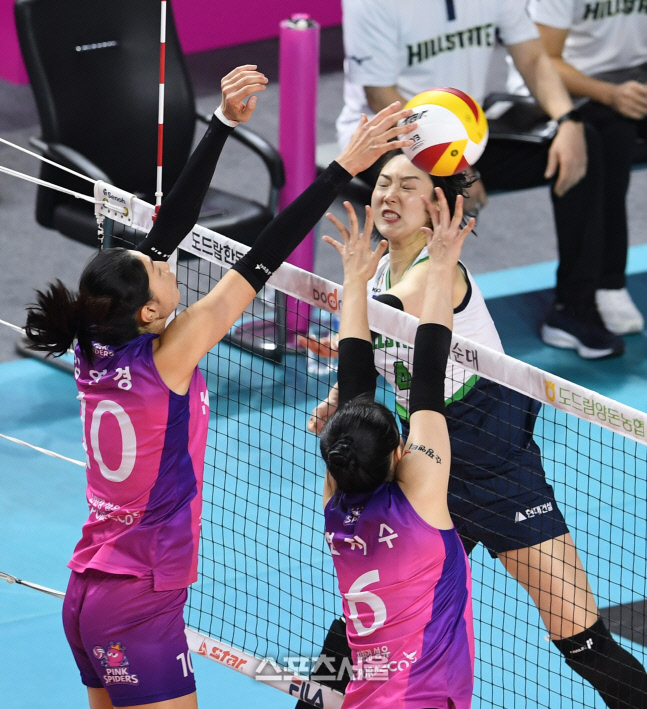 [포토]김연경에게 막힌 황연주의 공격