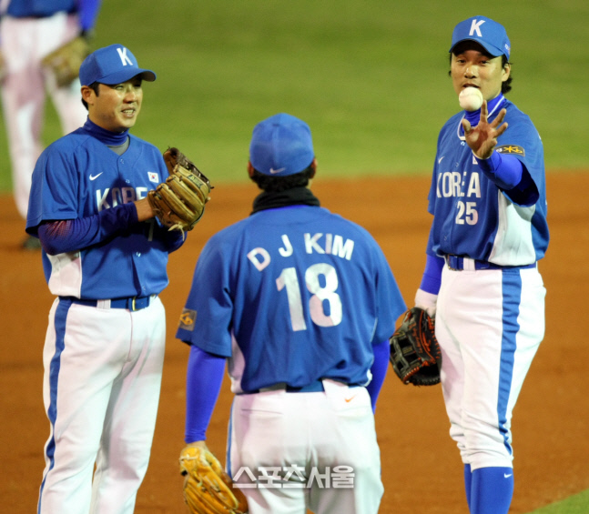 한국 야구 올림픽대표팀 훈련-대만 신농 불스 연습 경기