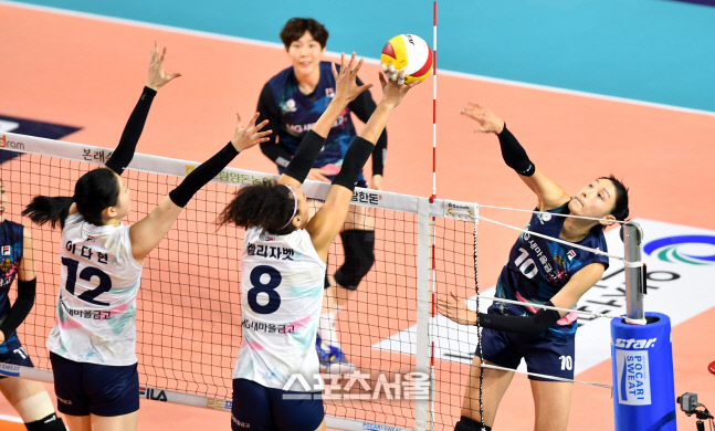 이중블로킹 뚫는 M-스타 김연경[포토]