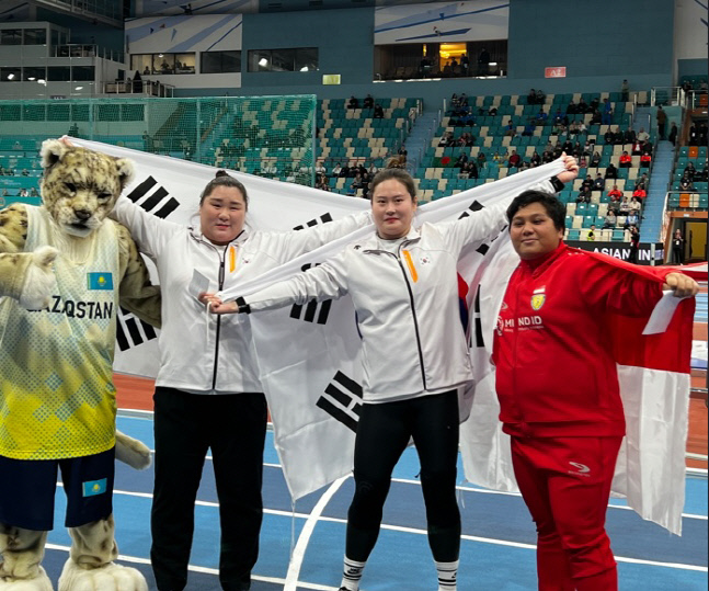 女포환던지기 정유선, 한국 선수 최초 아시아실내육상선수권 금메달