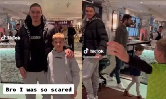 사진 촬영했더니 맨유 유니폼…누녜스, 어린 팬 짓궂은 장난에 당했다