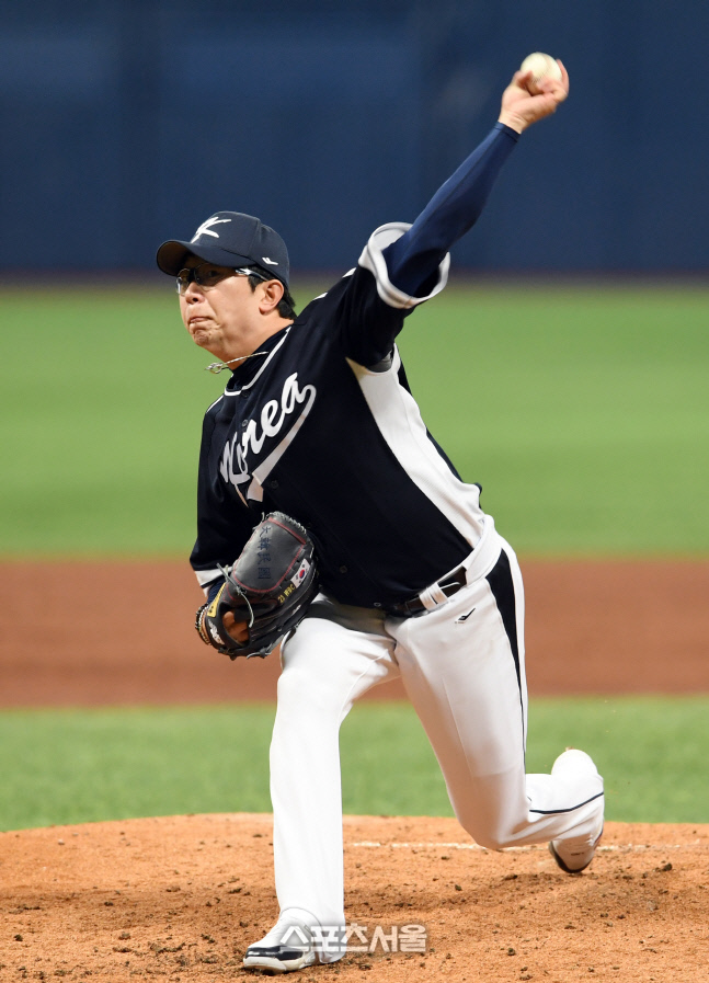 [포토]연습경기에 등판한 WBC 대표팀 양현종