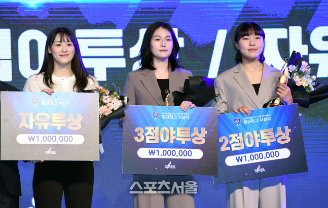 [포토]자유투상 강이슬-3점야투상 최이샘-2점야투상 박지현