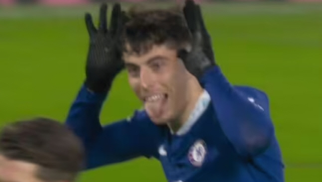 속았지?…첼시 하베르츠, PK 성공 후 픽포드 향해 '조롱' 제스처