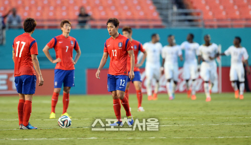 [SS포토]두 번째 골 허용한 한국