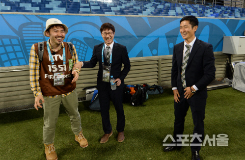 [SS포토]'족집게' 이영표 해설위원 만난 노홍철