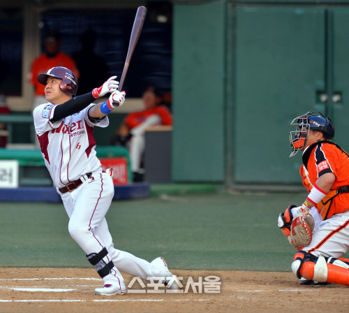 [SS포토]김민성 홈런