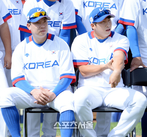 [SS포토]  나지완 나성범, 나씨 모임중입니다