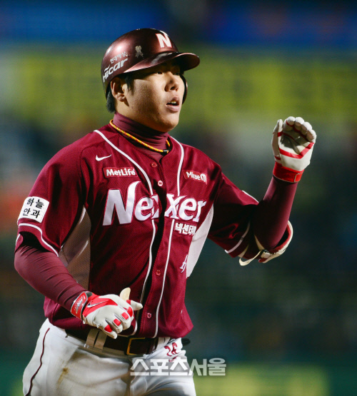 [SS포토]한국시리즈 1차전 넥센 강정호 홈런, 승부는 홈런으로 갈려