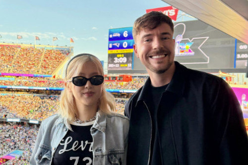 로제, '전 세계 1위' 미스터비스트와 깜짝 만남