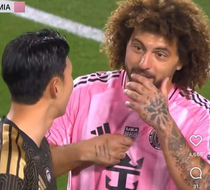 경기 중인데 '쏘니 유니폼 바꿔 줘' 간절한 요청, 손흥민 향한 메시 동료의 '팬심' 슈퍼스타의 위엄