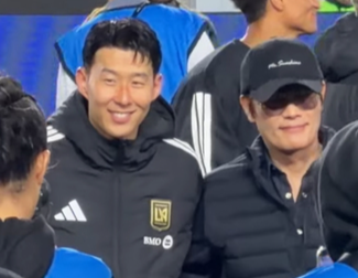 '형이 왜 거기에?' 이병헌, 메시와 맞붙은 손흥민 MLS 개막전 직관 응원
