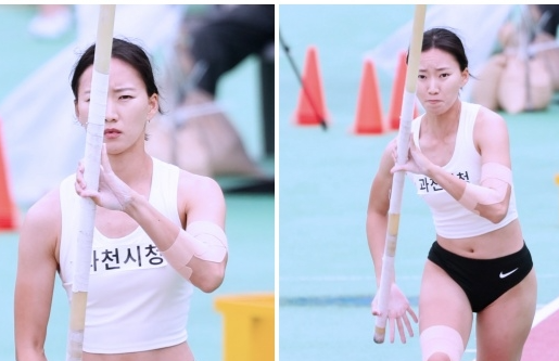 '카리스마 미녀새' 과천시청 신수영, 해남 실업육상 장대높이뛰기 우승!