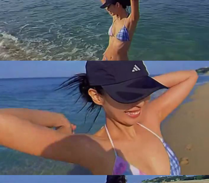 바다로 뛰어든 제니, ‘뼈말라’ 몸매 드러낸 비키니 자태